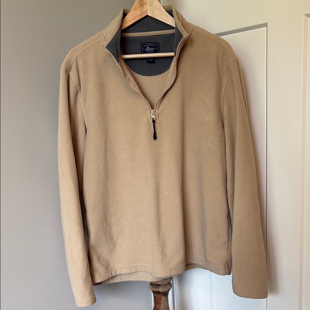 G.H. Bass Tan Quarter Zip, M